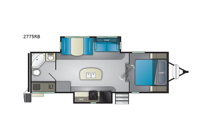 Representative floor plan provided by a trusted RVshare partner.