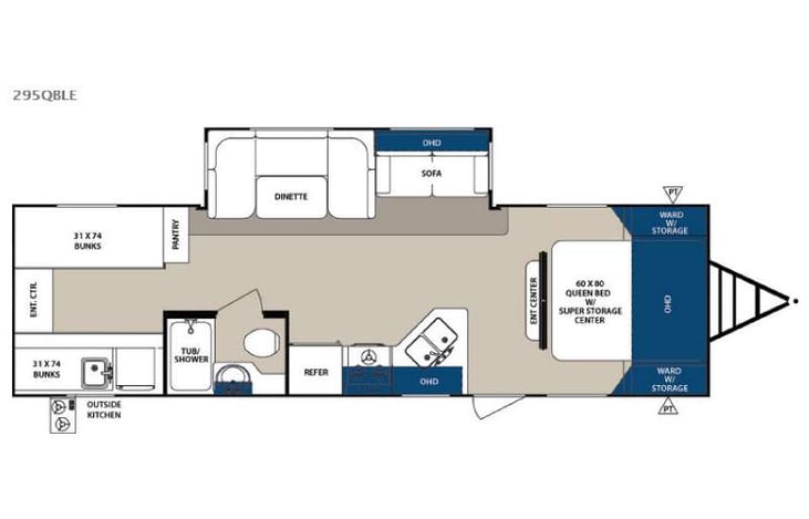 Representative floor plan provided by a trusted RVshare partner.