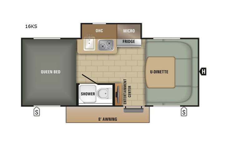 Representative floor plan provided by a trusted RVshare partner.