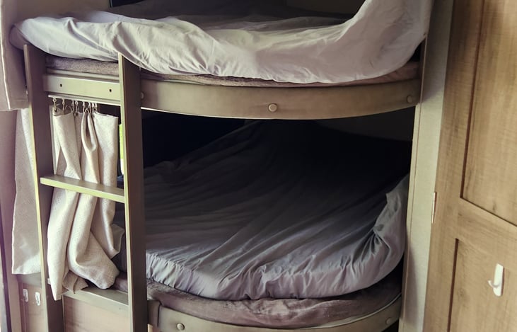 Bunks with memory foam toppers