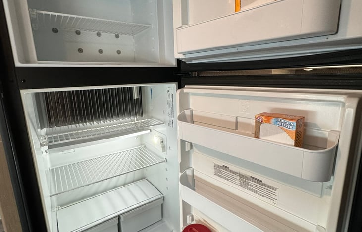 Freezer and refrigerator runs on propane.