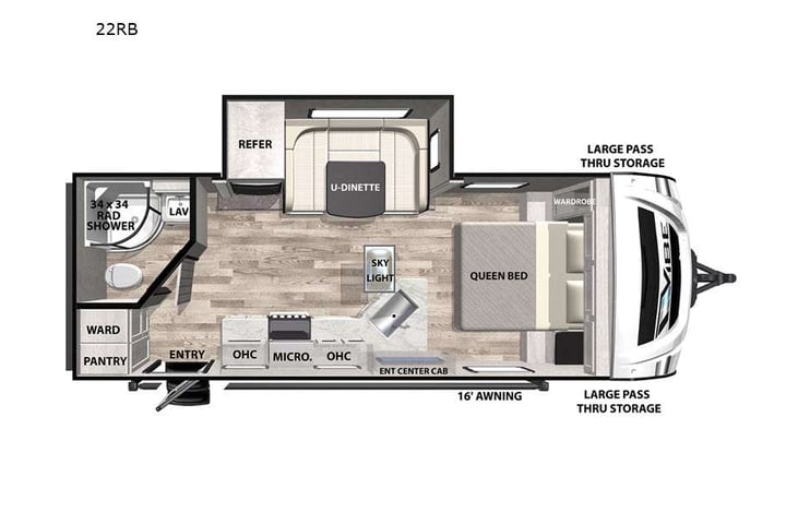 Representative floor plan provided by a trusted RVshare partner.