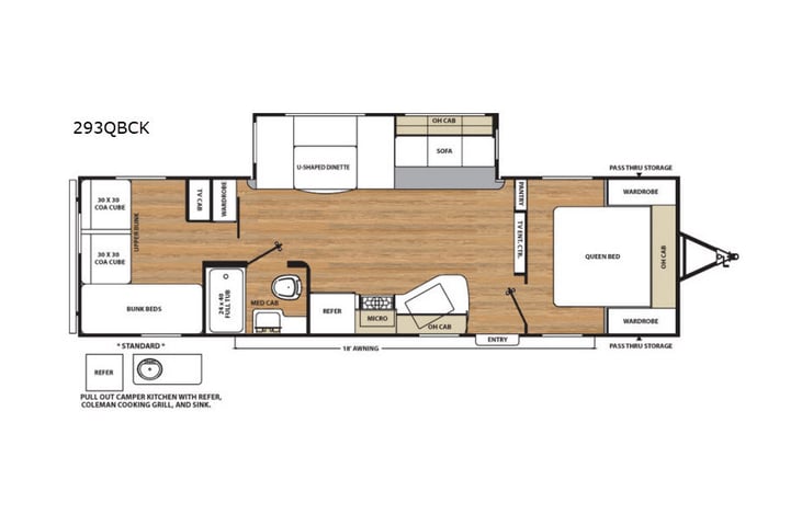 Representative floor plan provided by a trusted RVshare partner.