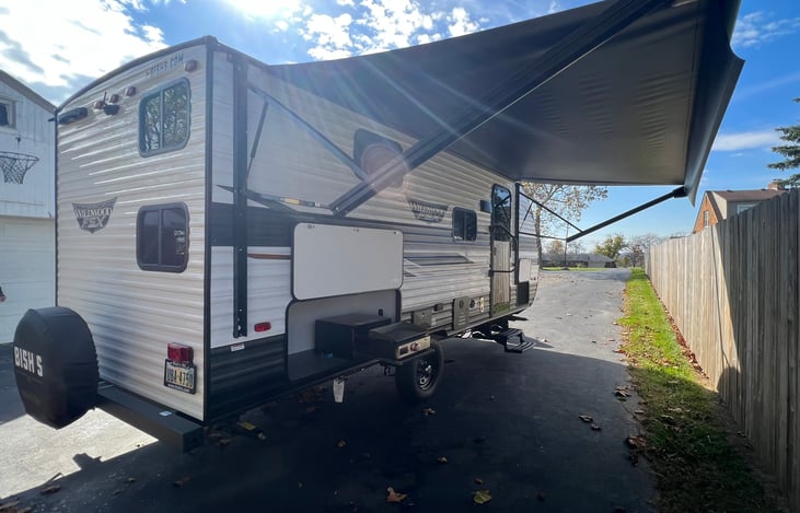 Full size awning extended