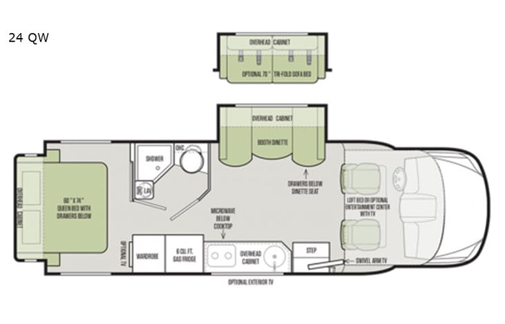Representative floor plan provided by a trusted RVshare partner.