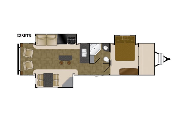 Representative floor plan provided by a trusted RVshare partner.