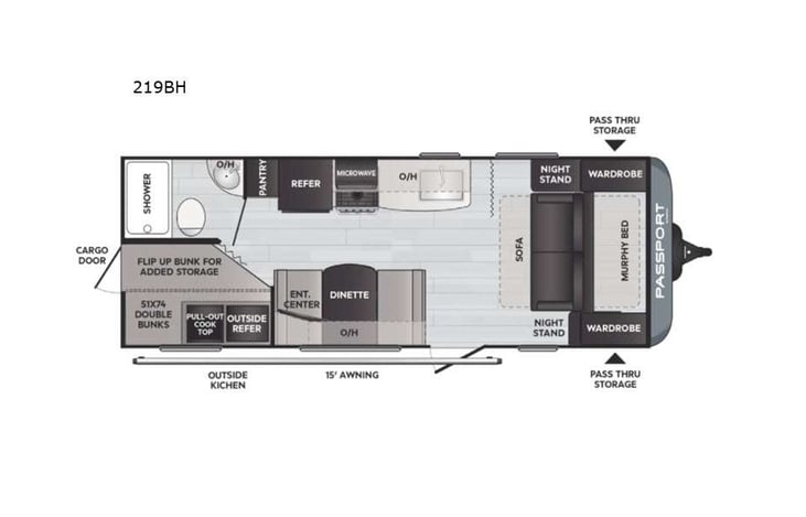 Representative floor plan provided by a trusted RVshare partner.