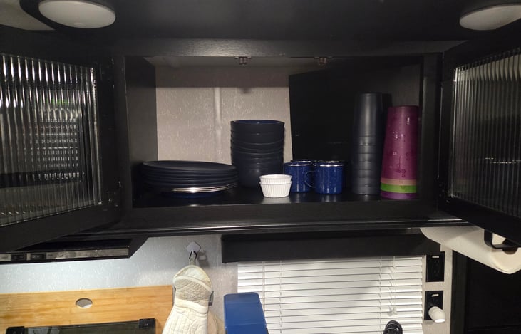 Kitchen cabinet #2 w/ dishes for 10