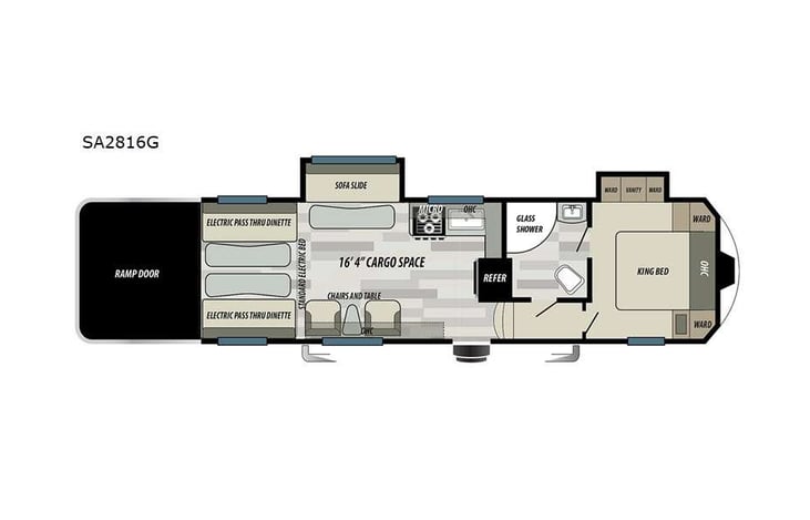 Representative floor plan provided by a trusted RVshare partner.