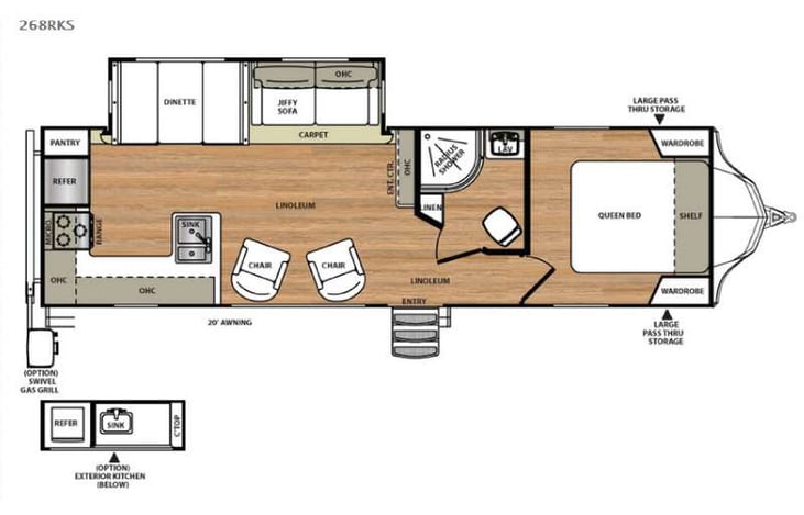 Representative floor plan provided by a trusted RVshare partner.