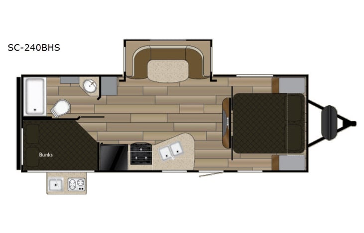 Representative floor plan provided by a trusted RVshare partner.