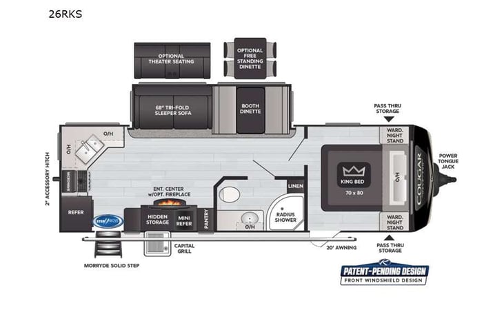 Representative floor plan provided by a trusted RVshare partner.