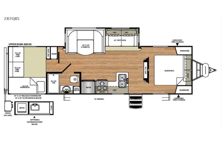 Representative floor plan provided by a trusted RVshare partner.