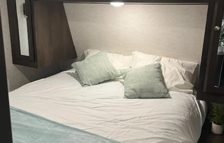 Separate master with door.