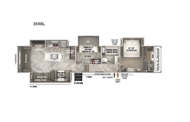Representative floor plan provided by a trusted RVshare partner.