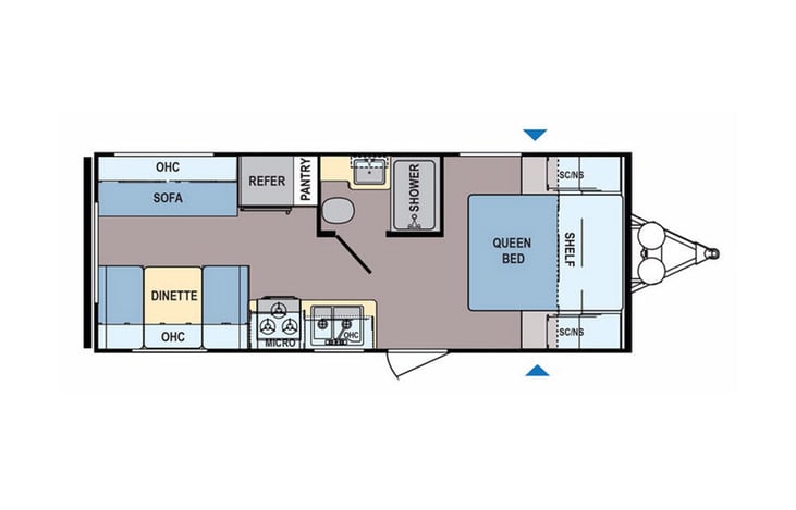 Representative floor plan provided by a trusted RVshare partner.