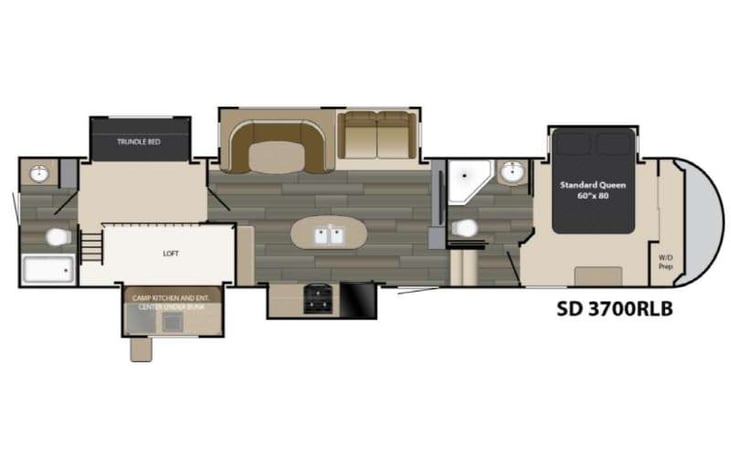 Representative floor plan provided by a trusted RVshare partner.