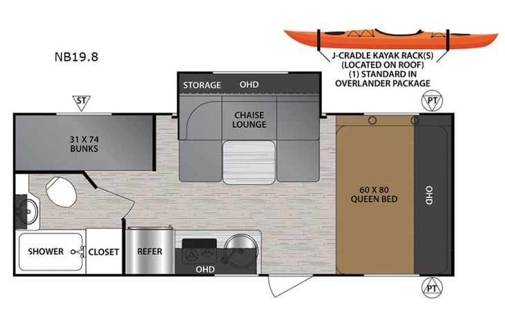 Representative floor plan provided by a trusted RVshare partner.
