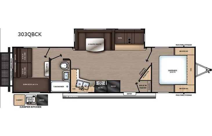 Representative floor plan provided by a trusted RVshare partner.