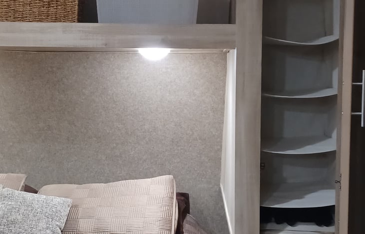 Master bed room closet, hanging shelves remove to hang items both sides.