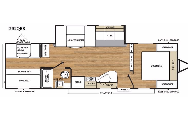 Representative floor plan provided by a trusted RVshare partner.
