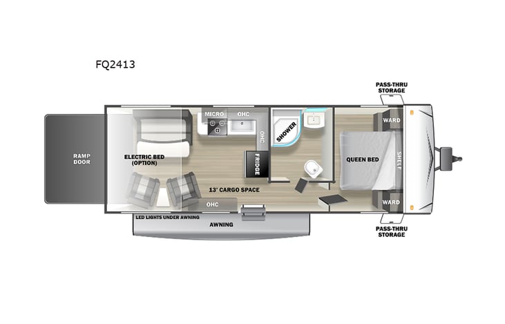 Representative floor plan provided by a trusted RVshare partner.