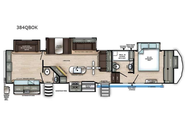 Representative floor plan provided by a trusted RVshare partner.