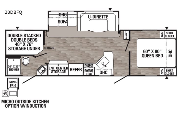Representative floor plan provided by a trusted RVshare partner.