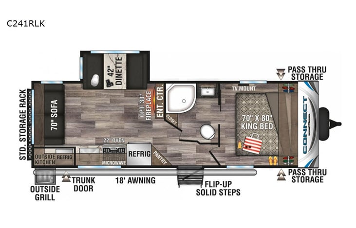 Representative floor plan provided by a trusted RVshare partner.