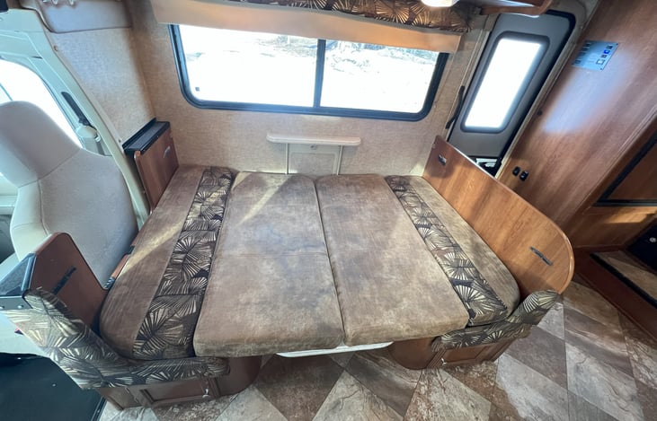 Main dinette converted to bed