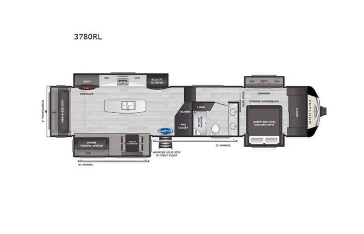 Representative floor plan provided by a trusted RVshare partner.