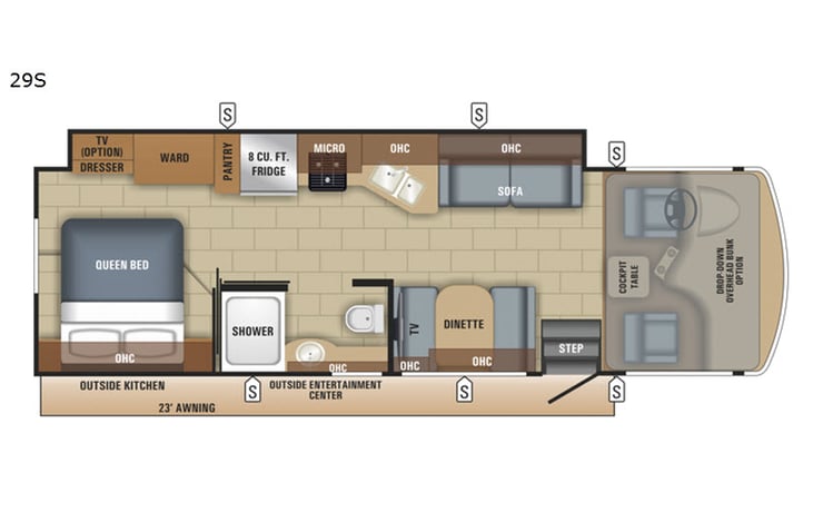 Representative floor plan provided by a trusted RVshare partner.