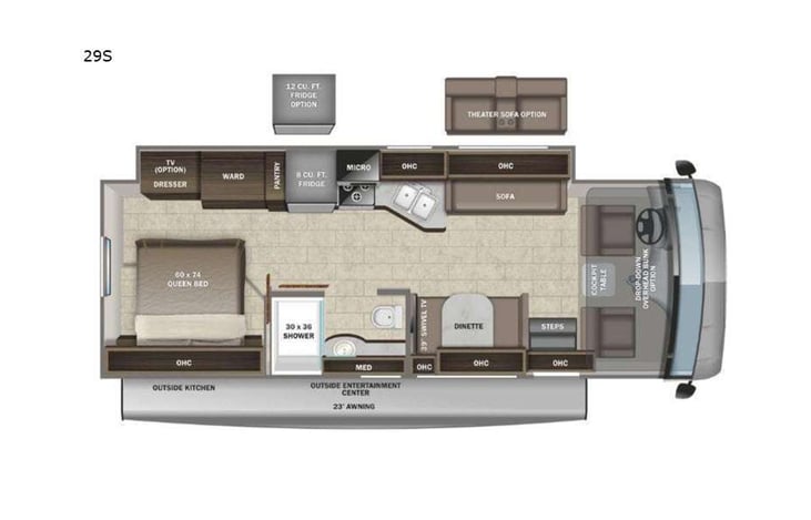Representative floor plan provided by a trusted RVshare partner.