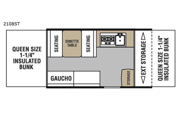 Representative floor plan provided by a trusted RVshare partner.