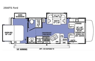 Sunseeker 2500TS seeks Campers. Private rear Queen