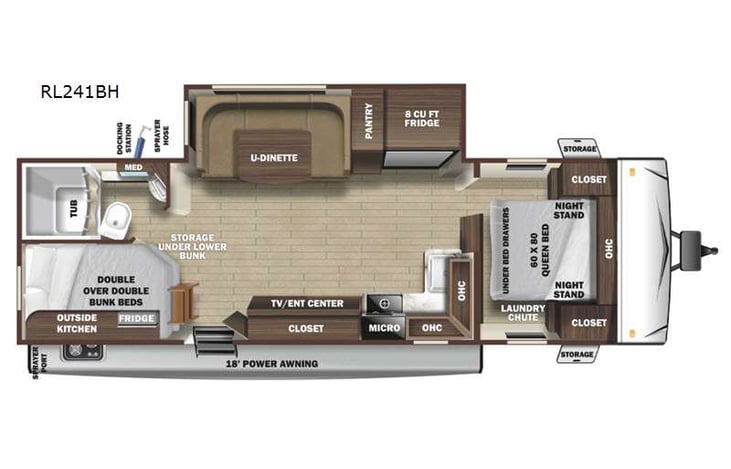 Representative floor plan provided by a trusted RVshare partner.