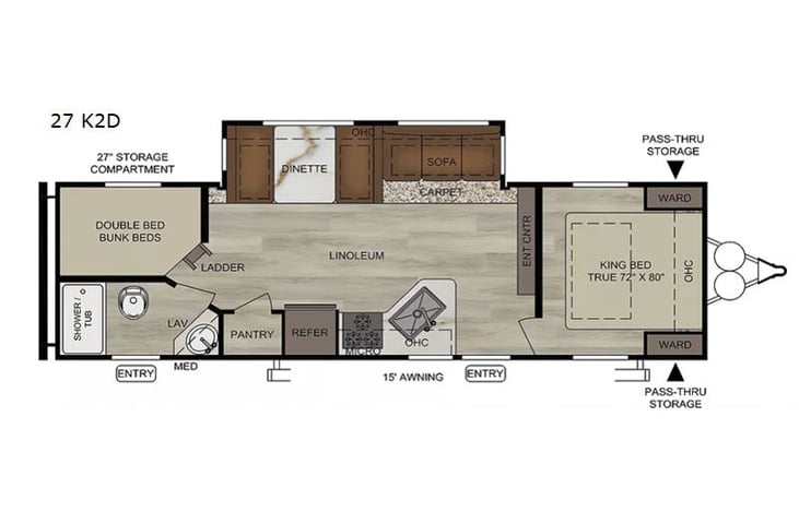 Representative floor plan provided by a trusted RVshare partner.