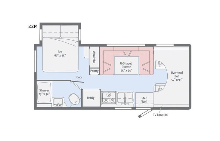 Representative floor plan provided by a trusted RVshare partner.
