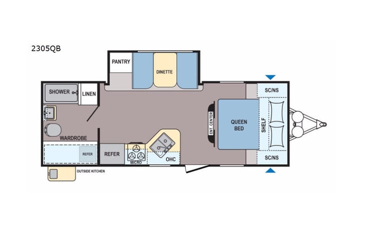 Representative floor plan provided by a trusted RVshare partner.