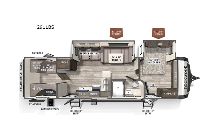 Representative floor plan provided by a trusted RVshare partner.