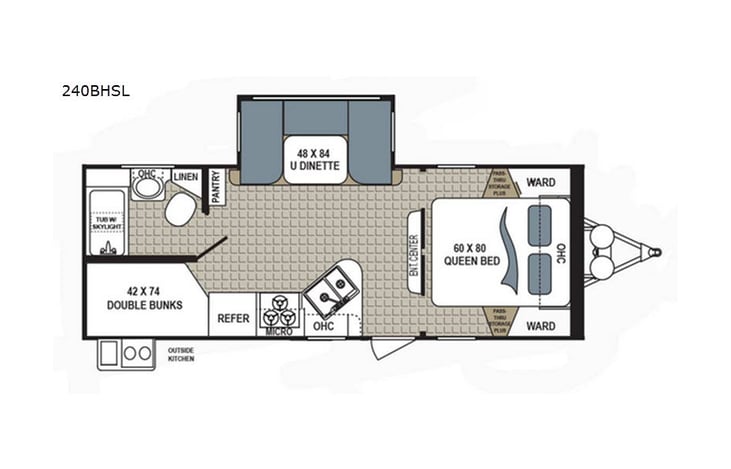 Representative floor plan provided by a trusted RVshare partner.