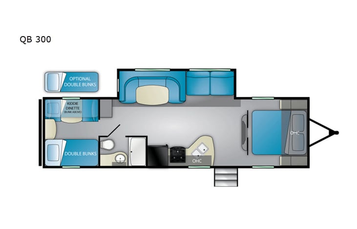 Representative floor plan provided by a trusted RVshare partner.