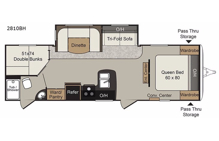 Representative floor plan provided by a trusted RVshare partner.