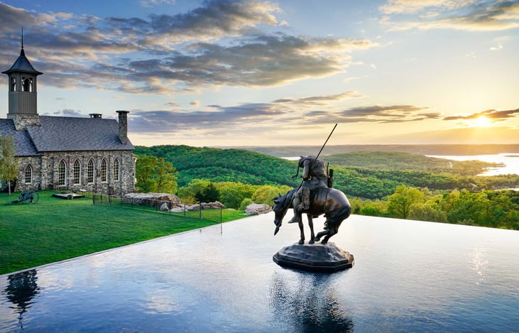 Enjoy the stunning scenery and enjoy a golf cart tour through the Ozarks caves at Johnny Morris' Top of the Rock