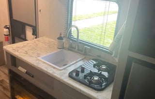 Towable by all trucks and most SUVs! Sleeps 5!