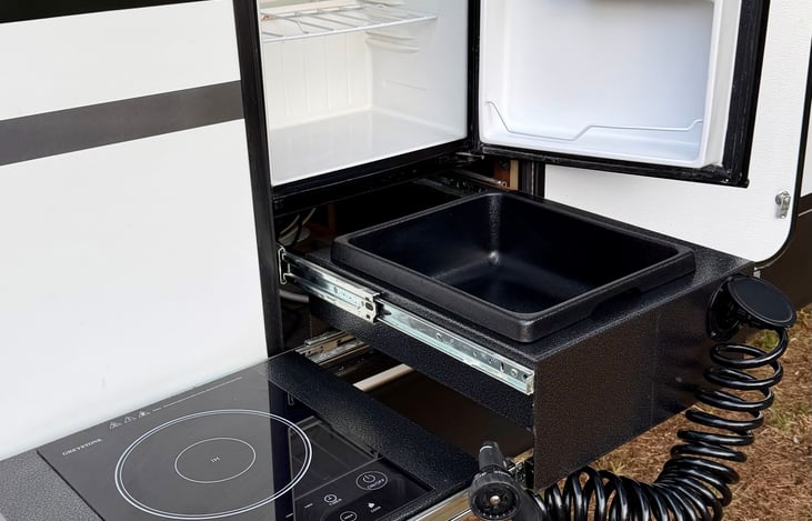 Outdoor kitchen area.