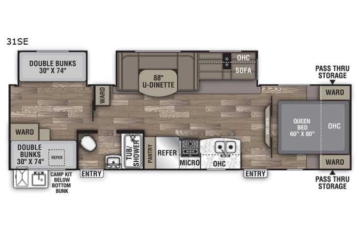 Representative floor plan provided by a trusted RVshare partner.