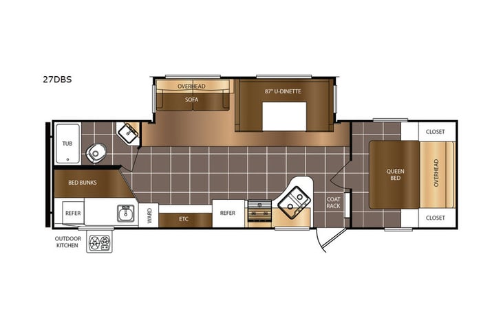 Representative floor plan provided by a trusted RVshare partner.