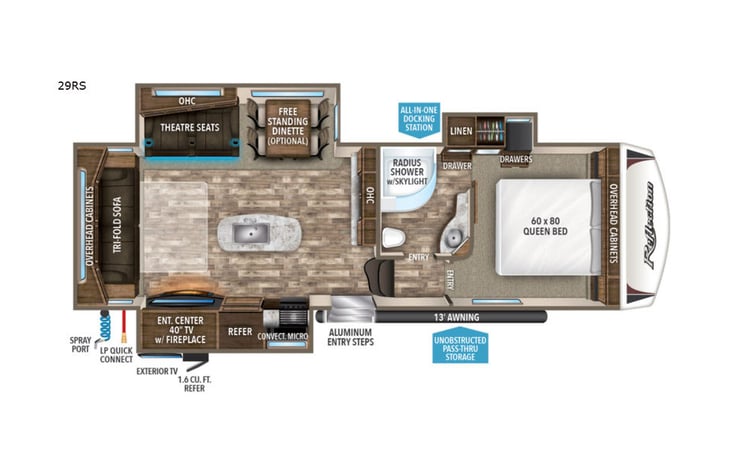 Representative floor plan provided by a trusted RVshare partner.