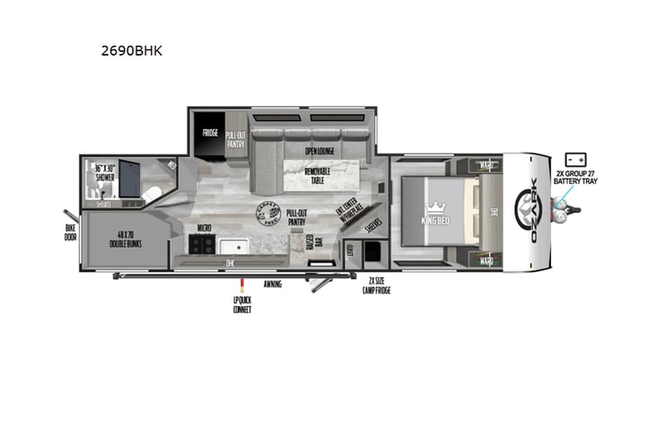 Representative floor plan provided by a trusted RVshare partner.